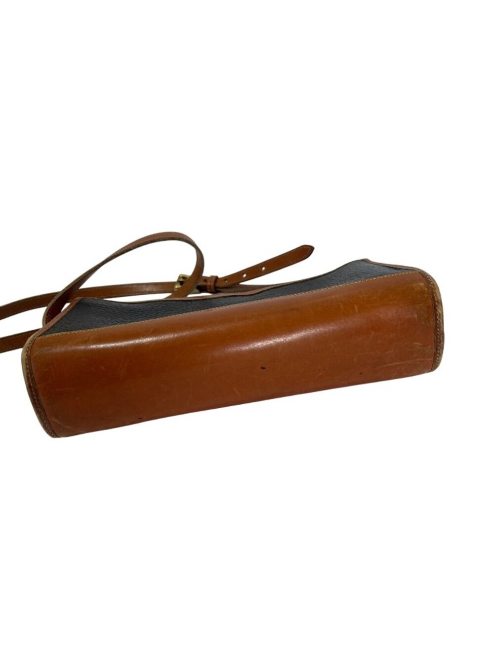 Dooney & Bourke Vintage Navy & Brown Pebble Leather Crossbody Bag With Adjustabl - Picture 7 of 13